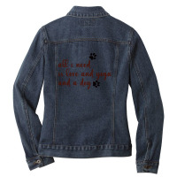 All I Need Is Love And Yoga Ladies Denim Jacket | Artistshot