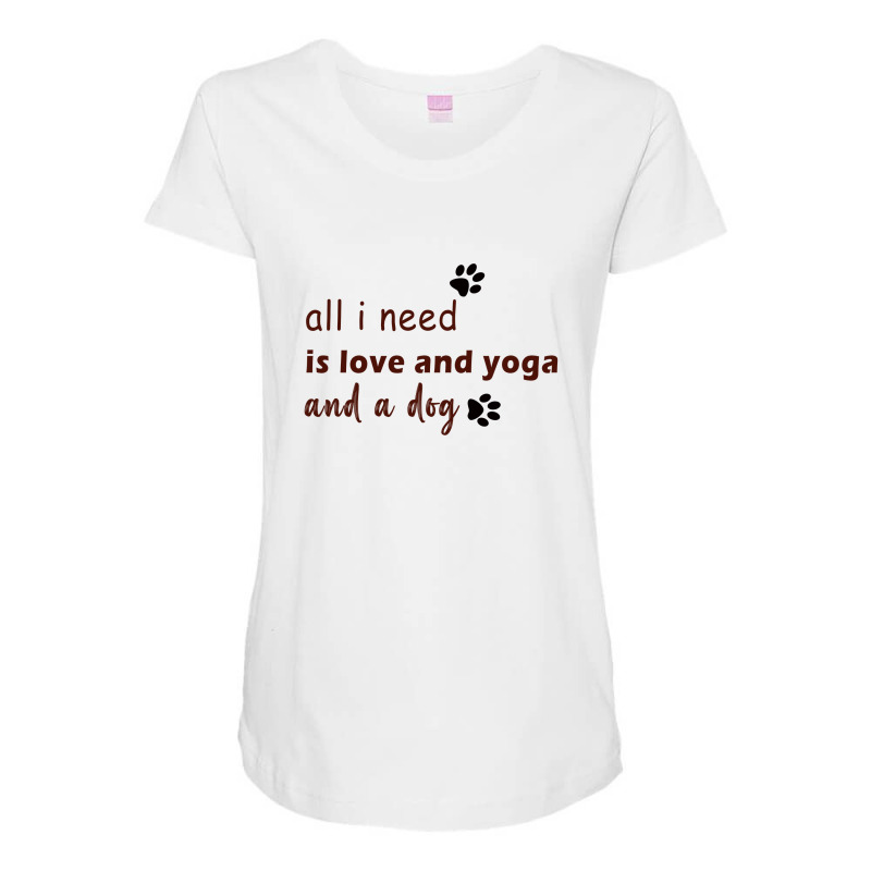 All I Need Is Love And Yoga Maternity Scoop Neck T-shirt by Yusniasan | Artistshot