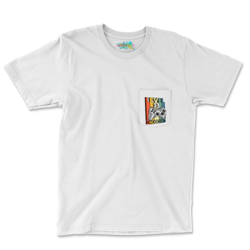 Level 13 Unlocked 13th Birthday Matching Video Game Boys T Shirt Pocket T-shirt | Artistshot