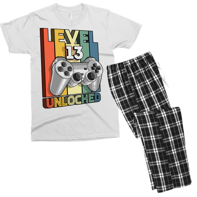 Level 13 Unlocked 13th Birthday Matching Video Game Boys T Shirt Men's T-shirt Pajama Set | Artistshot