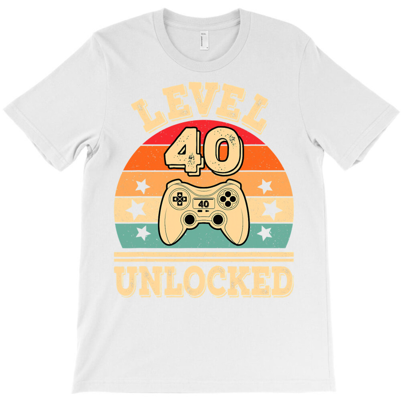 Level 40 Unlocked Video Gaming 40th Birthday 1982 Game Retro T Shirt T-shirt | Artistshot