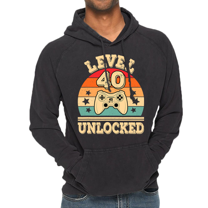 Level 40 Unlocked Video Gaming 40th Birthday 1982 Game Retro T Shirt Vintage Hoodie | Artistshot