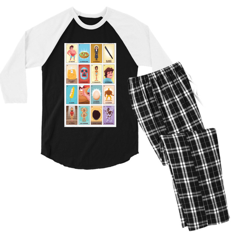 Nacho Daddy_s Lotería Men's 3/4 Sleeve Pajama Set by EDWARDDAVIS | Artistshot