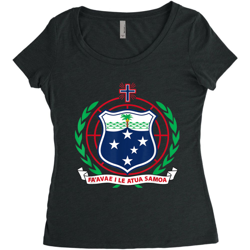 Samoa Coat Of Arms Tee Flag Samoan T Shirt Women's Triblend Scoop T-shirt by cm-arts | Artistshot