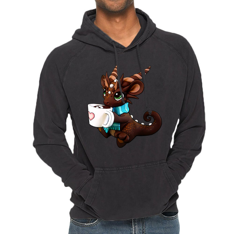 Hot Cocoa Dragon Vintage Hoodie by cm-arts | Artistshot