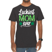 Luckiest Mom Ever Matching St Patty's Day Shirt For Women T Shirt Vintage T-shirt | Artistshot