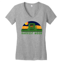 Combine Harvesting Corn Field  Farming Under A Harvest Moon T Shirt Women's V-neck T-shirt | Artistshot