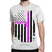 Breast Cancer Fight Ribbon Flag Classic T-shirt | Artistshot