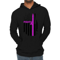 Breast Cancer Fight Ribbon Flag Lightweight Hoodie | Artistshot