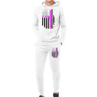 Breast Cancer Fight Ribbon Flag Hoodie & Jogger Set | Artistshot