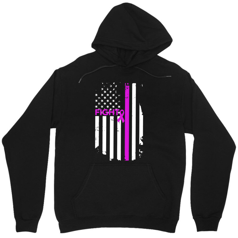 Breast Cancer Fight Ribbon Flag Unisex Hoodie by Semilir | Artistshot