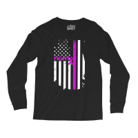 Breast Cancer Fight Ribbon Flag Long Sleeve Shirts | Artistshot