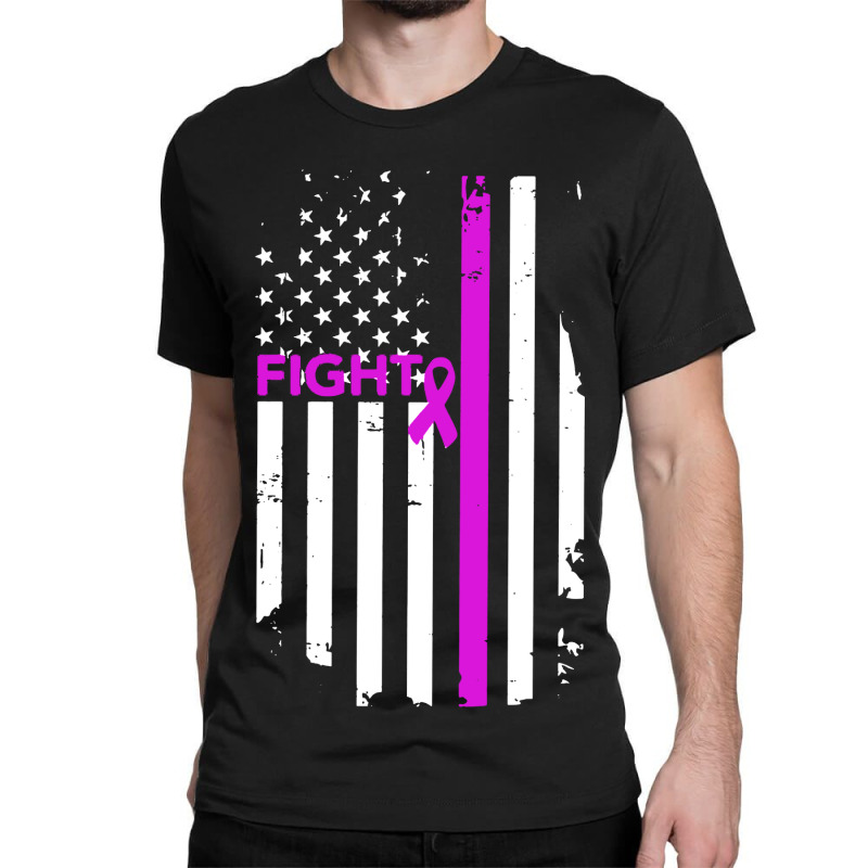 Breast Cancer Fight Ribbon Flag Classic T-shirt by Semilir | Artistshot