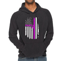 Breast Cancer Fight Ribbon Flag Vintage Hoodie | Artistshot