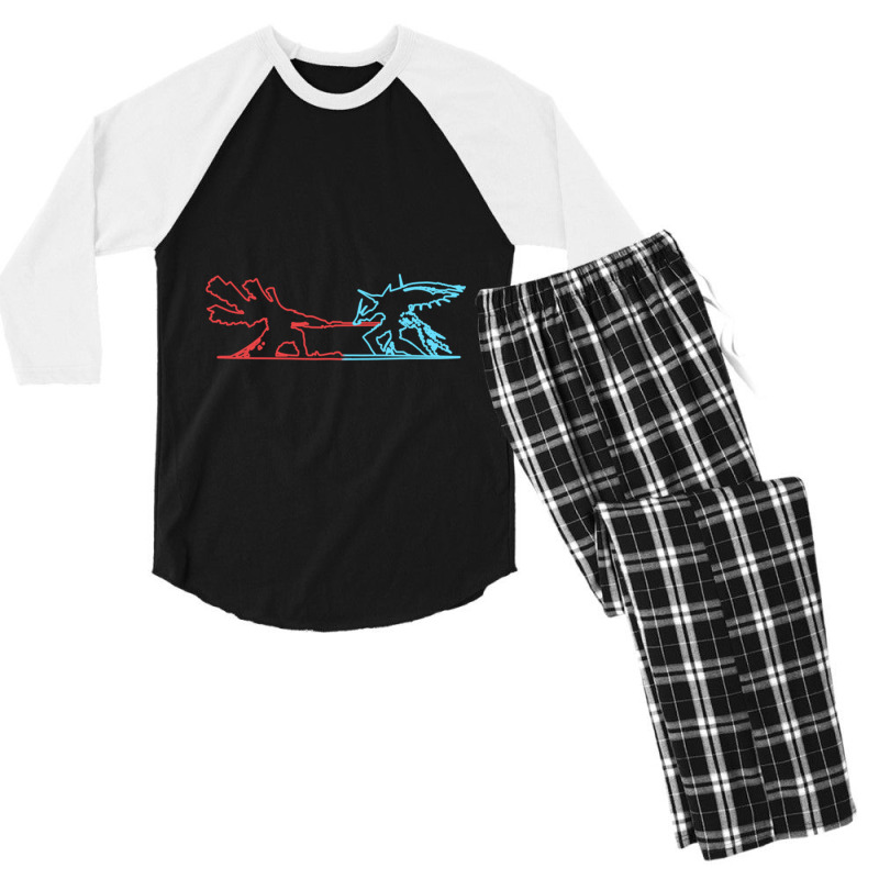 Bionis Vs Mechonis (outline) Men's 3/4 Sleeve Pajama Set | Artistshot