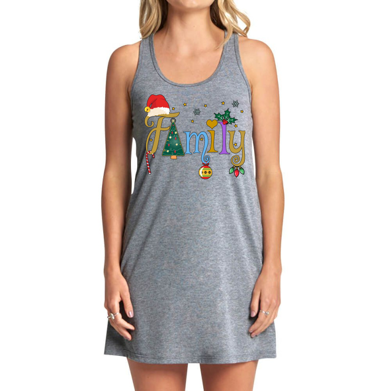 Family Letters Christmas Style Love My Family Christmas Long Sleeve T Tank Dress by cm-arts | Artistshot