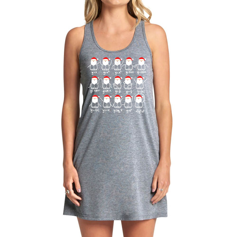 Xmas Cute Santa Fractions Math Teacher Christmas T Shirt Tank Dress by cm-arts | Artistshot