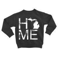 Vintage Michigan Home Mi State Map Love Wolverine State Raglan Basebal Toddler Sweatshirt | Artistshot