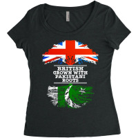 British Grown With Pakistani Roots  Gift For Pakistani With Roots From Women's Triblend Scoop T-shirt | Artistshot