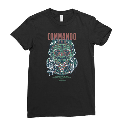 Commando Light Ladies Fitted T-shirt Designed By Daraart