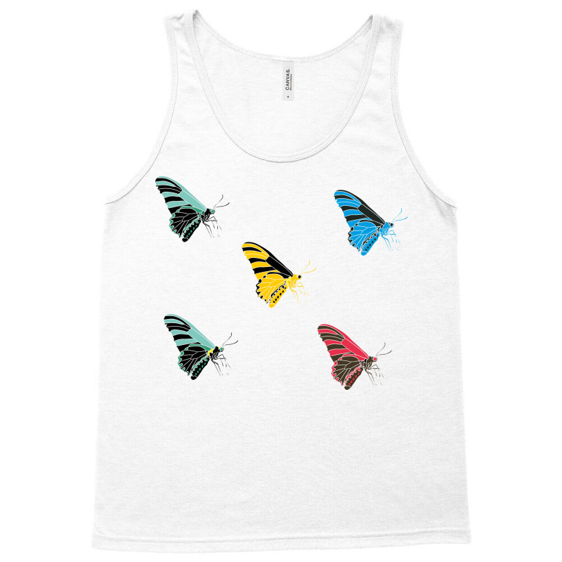 Group Of Colorful Butterflies Illustration Tank Top by selos47 | Artistshot