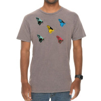 Group Of Colorful Butterflies Illustration Vintage T-shirt | Artistshot