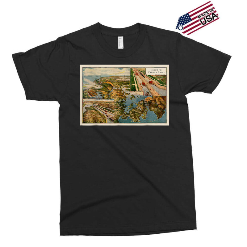 Panama Canal Birds Eye Map (1914) T Shirt Exclusive T-shirt by cm-arts | Artistshot