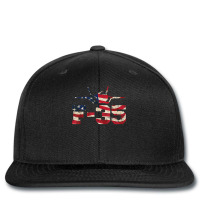 F 35 Lightning Ii Fighter Jet Distressed Usa Flag Overlay T Shirt Printed Hat | Artistshot