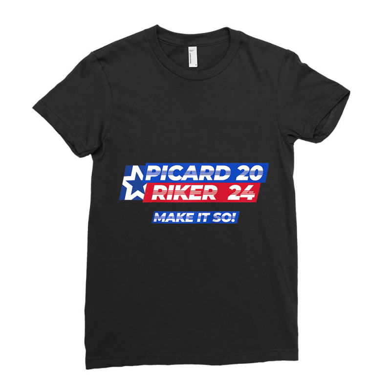 Picard Riker 2024 Make It So Politics Election Parody Funny Raglan Bas Ladies Fitted T-Shirt by cm-arts | Artistshot