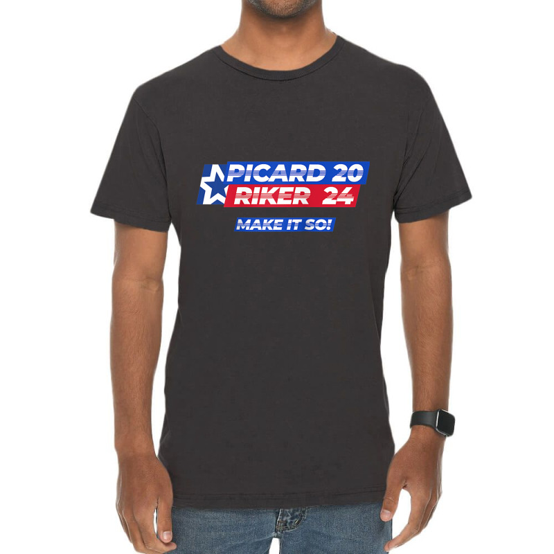 Picard Riker 2024 Make It So Politics Election Parody Funny Raglan Bas Vintage T-Shirt by cm-arts | Artistshot