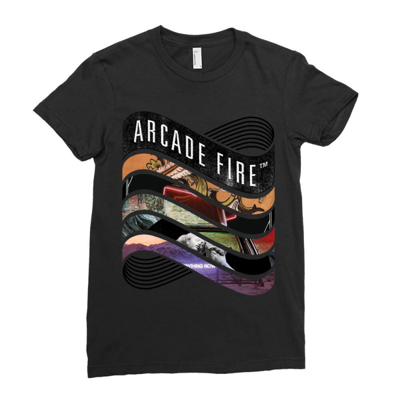 Arcade Fire   Discography Ladies Fitted T-Shirt by cm-arts | Artistshot