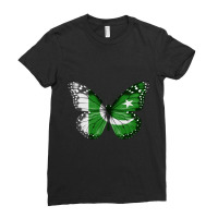 Pakistan Flag Butterfly  Gift For Pakistani With Roots From  Pakistan Ladies Fitted T-shirt | Artistshot