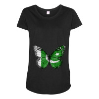 Pakistan Flag Butterfly  Gift For Pakistani With Roots From  Pakistan Maternity Scoop Neck T-shirt | Artistshot