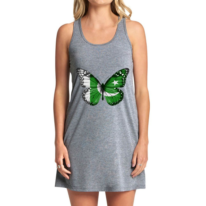 Pakistan Flag Butterfly  Gift For Pakistani With Roots From  Pakistan Tank Dress by cm-arts | Artistshot