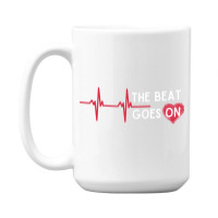 Heart Attack Surgery The Beat Goes On Survivor Rehab Recover Long Slee 15 Oz Coffee Mug | Artistshot