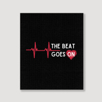 Heart Attack Surgery The Beat Goes On Survivor Rehab Recover Long Slee Portrait Canvas Print | Artistshot