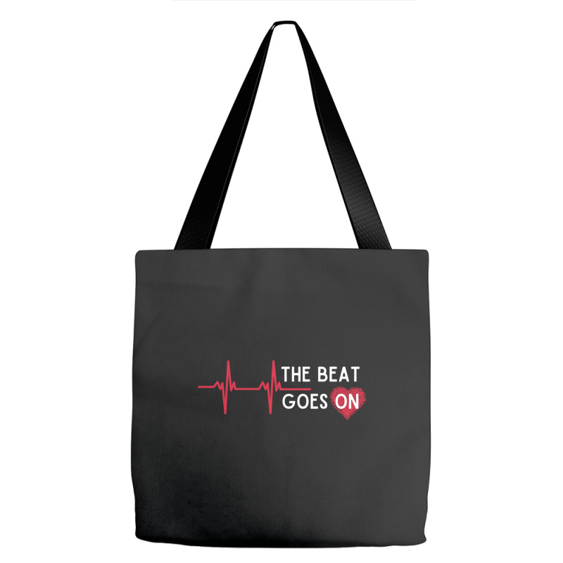 Heart Attack Surgery The Beat Goes On Survivor Rehab Recover Long Slee Tote Bags by cm-arts | Artistshot