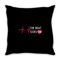 Heart Attack Surgery The Beat Goes On Survivor Rehab Recover Long Slee Throw Pillow | Artistshot