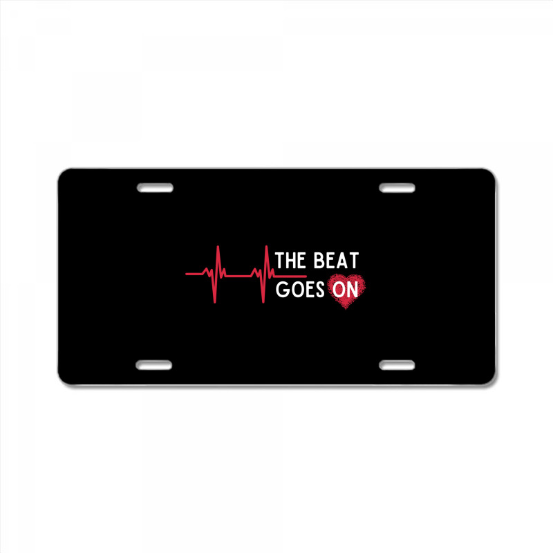 Heart Attack Surgery The Beat Goes On Survivor Rehab Recover Long Slee License Plate by cm-arts | Artistshot