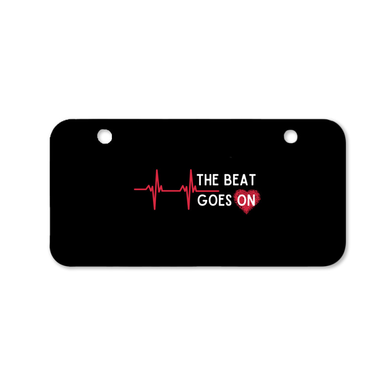 Heart Attack Surgery The Beat Goes On Survivor Rehab Recover Long Slee Bicycle License Plate by cm-arts | Artistshot