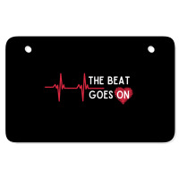 Heart Attack Surgery The Beat Goes On Survivor Rehab Recover Long Slee Atv License Plate | Artistshot