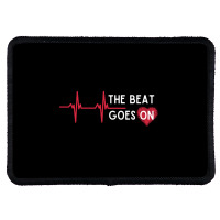 Heart Attack Surgery The Beat Goes On Survivor Rehab Recover Long Slee Rectangle Patch | Artistshot