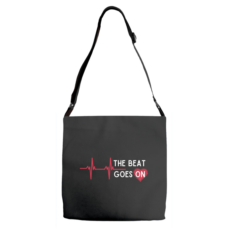 Heart Attack Surgery The Beat Goes On Survivor Rehab Recover Long Slee Adjustable Strap Totes by cm-arts | Artistshot