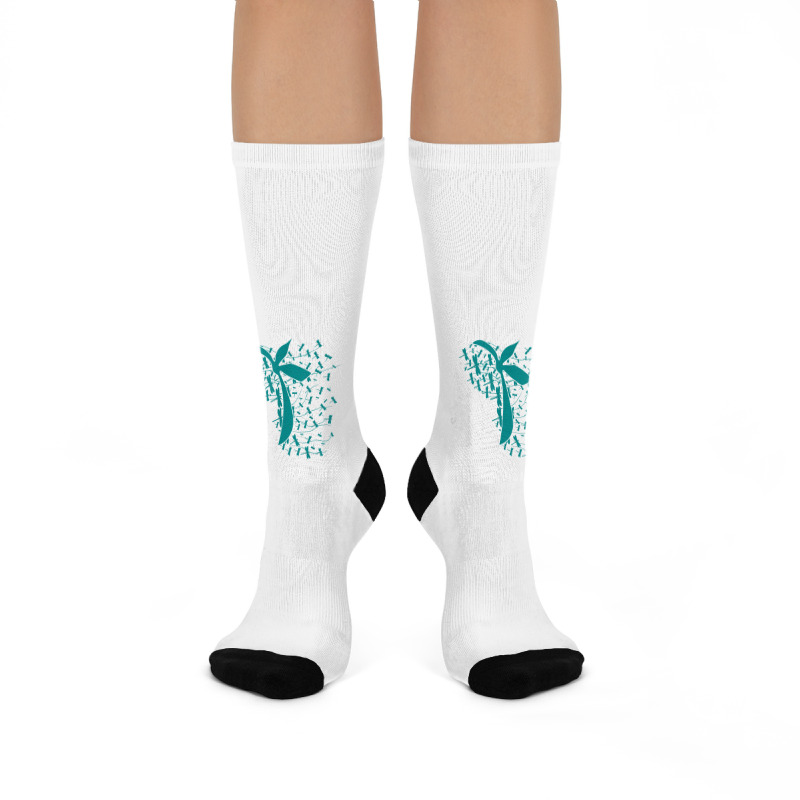 We Wear Teal For Myasthenia Gravis Awareness T Shirt Crew Socks | Artistshot