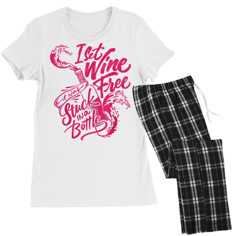 I Set Wine Free – Funny Winemaker Wine Lovers Wine Making T Shirt Women's Pajamas Set | Artistshot