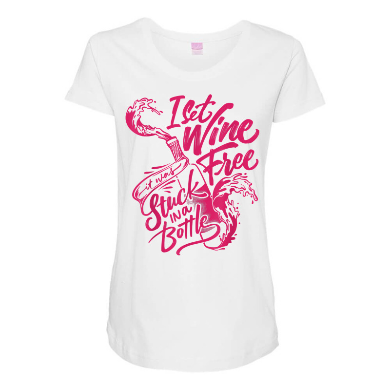 I Set Wine Free – Funny Winemaker Wine Lovers Wine Making T Shirt Maternity Scoop Neck T-shirt | Artistshot