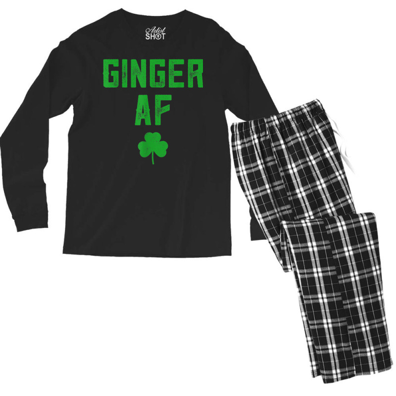 Ginger Gifts Funny Ginger Af Redhead St Patricks Day Drink T Shirt Men's Long Sleeve Pajama Set by cm-arts | Artistshot