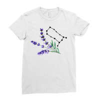 Gemini Constellation With Watercolor Lavender Ladies Fitted T-shirt | Artistshot