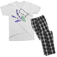 Gemini Constellation With Watercolor Lavender Men's T-shirt Pajama Set | Artistshot