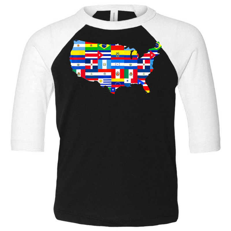 Hispanic Heritage Month American Latino Flags Hispanic T Shirt Toddler 3/4 Sleeve Tee by cm-arts | Artistshot